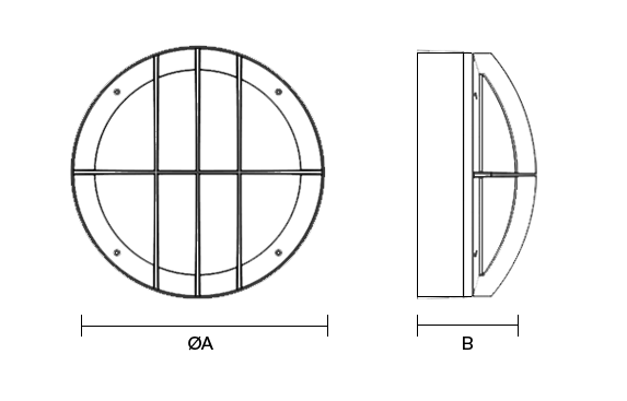 Aventis Grille product dimension drawing W573px