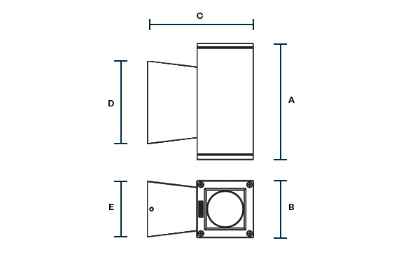 Completed Jet 52 Square Product variant dimensions drawing LIGMAN W573px4