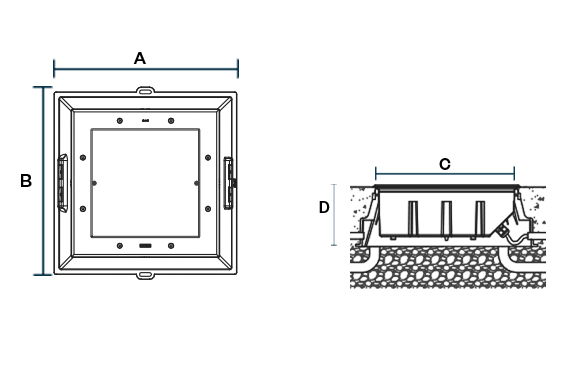 Completed Kios 10 Emboss Product variant dimensions drawing LIGMAN W573px2