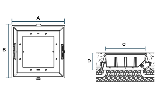 Completed Kios 10 Flat Product variant dimensions drawing LIGMAN W573px