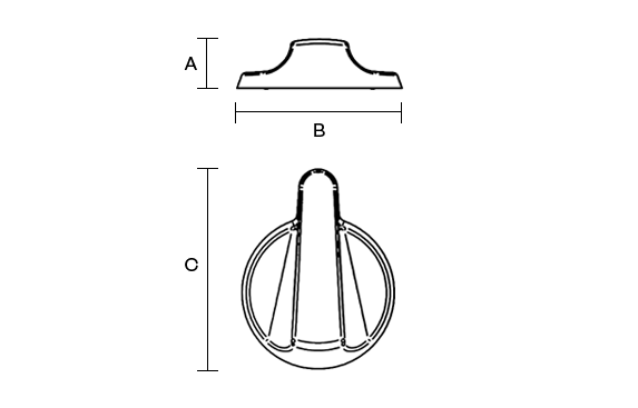 Peak 380 Direct Post product dimension drawing W573px