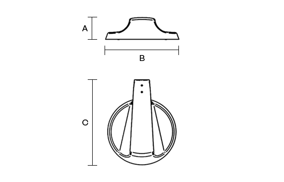 Peak 380 Side Entry product dimension drawing W573px