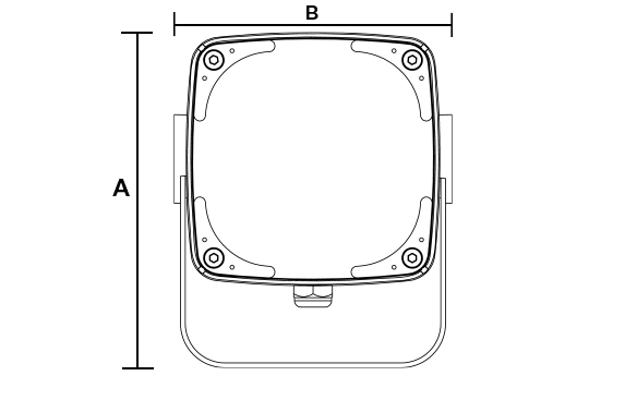 fira straight on Product variant dimensions drawing Lighting W573px3