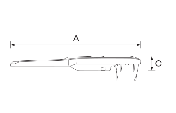 kirium pro midi side product variant dimensions drawing lighting W573px