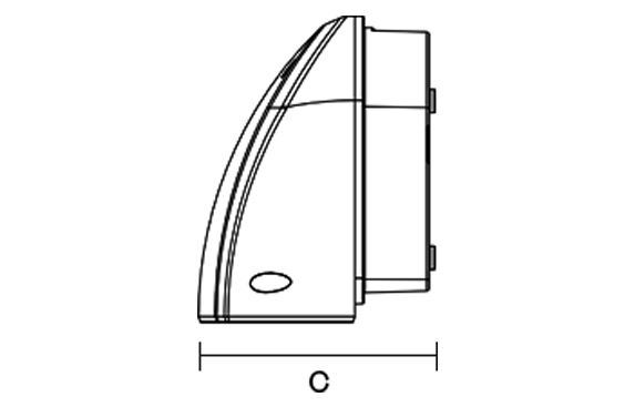 kirium wall side product variant dimensions drawing lighting W573px